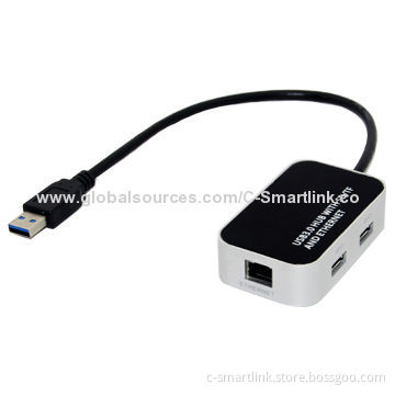 USB3.0 Hub with Ethernet Speed of 5Gbps, 100/1000Mbps